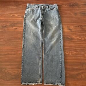 Magellan Outdoors Mens Relaxed Fit Straight Leg Blue Denim Jeans 34x32 1035MAGTD